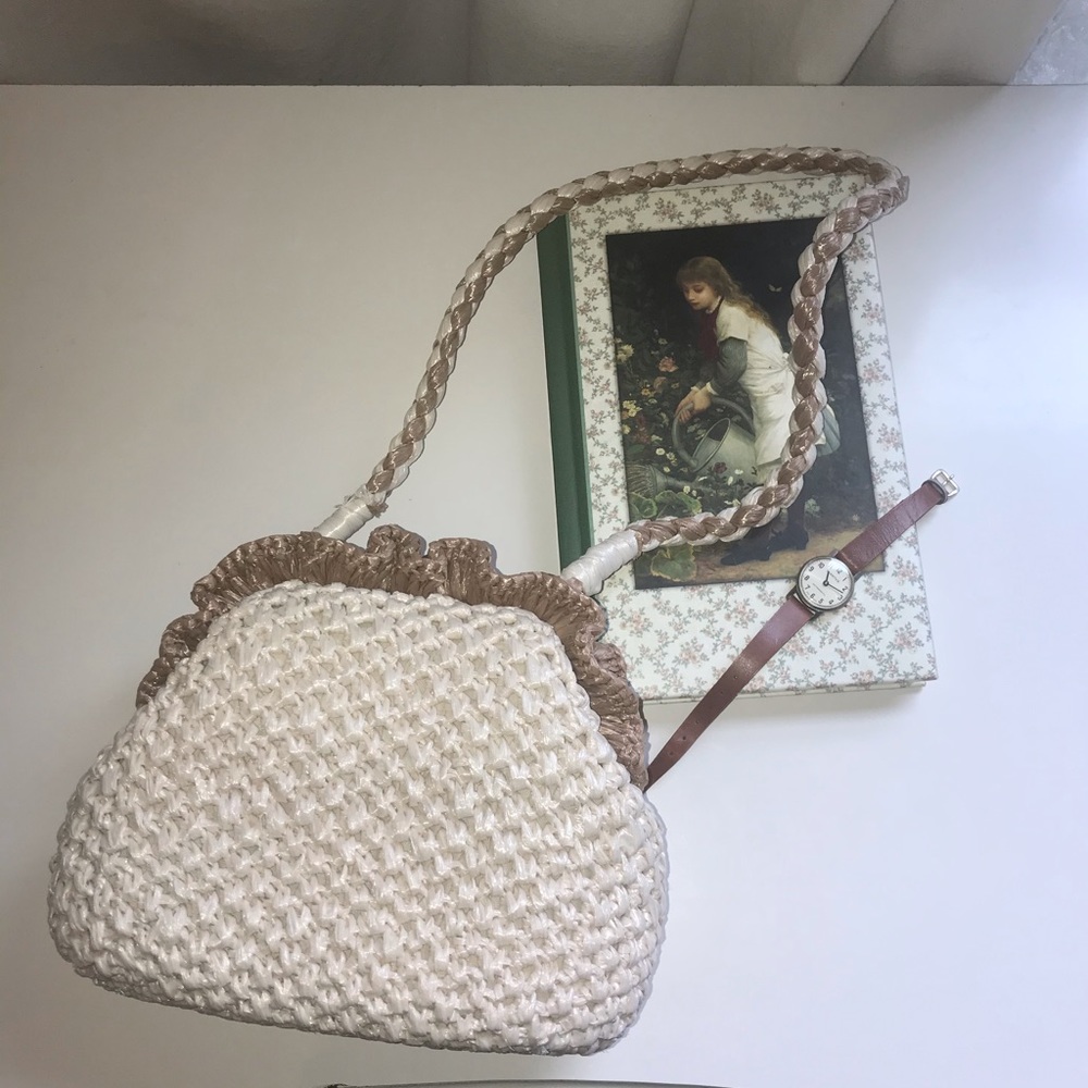 Vintage 50s 60s cottagecore basket bag